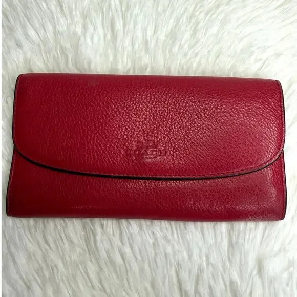 COACH RED Wallet - Picture 1 of 13